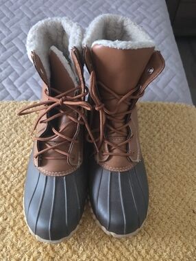 Outwoods Brown and Gray Waterproof Winter Lace-Up Boots